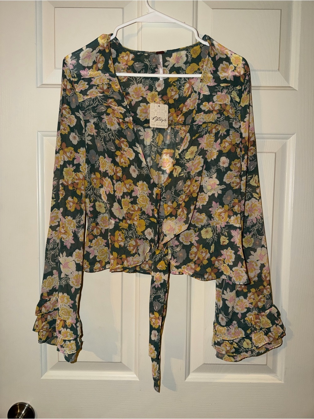 NWT Free People Floral Maybel Blouse - size S